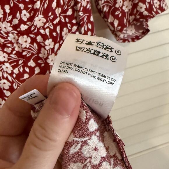 Reformation Red Floral Matin Midi Dress in Flower Girl - Picture 9 of 10